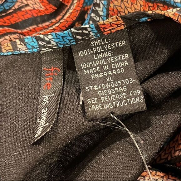 Fire Los Angeles geometric print long sleeve dress size XL - Picture 10 of 13